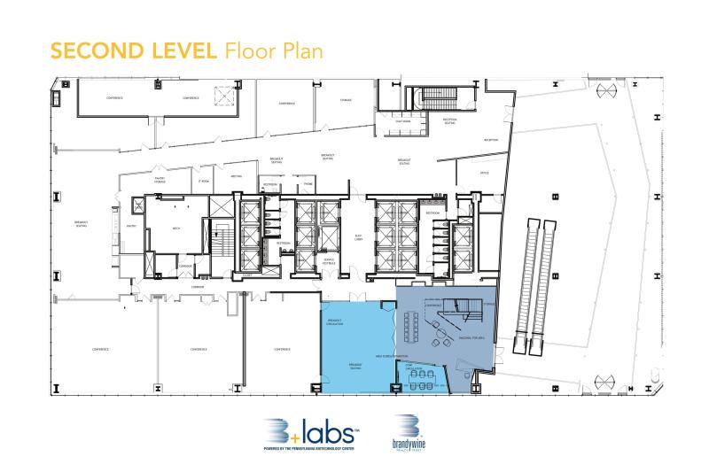 Map of the 2nd Floor of B+labs