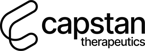 Logo on white background with black lettering: capstan therapeutics